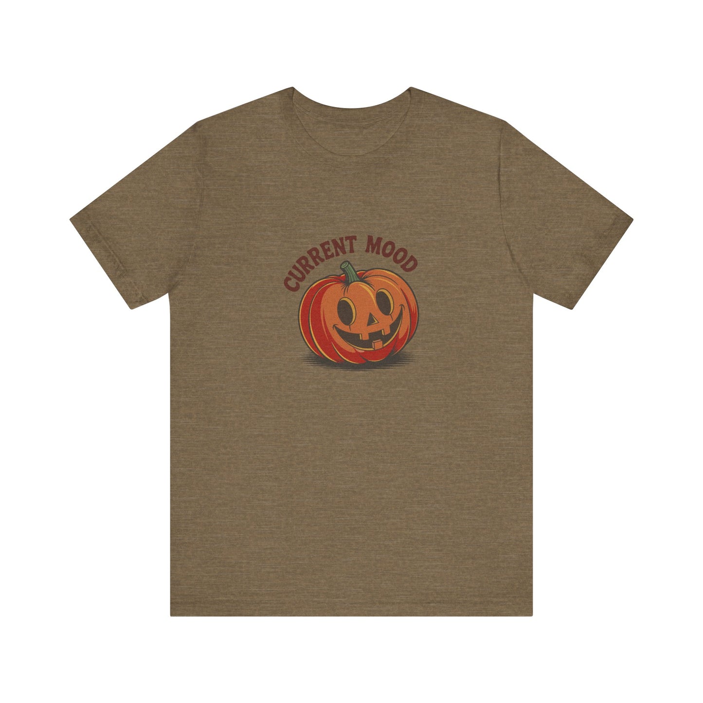 Current Mood (Cute Pumpkin) — Retro Halloween Tee (Light)