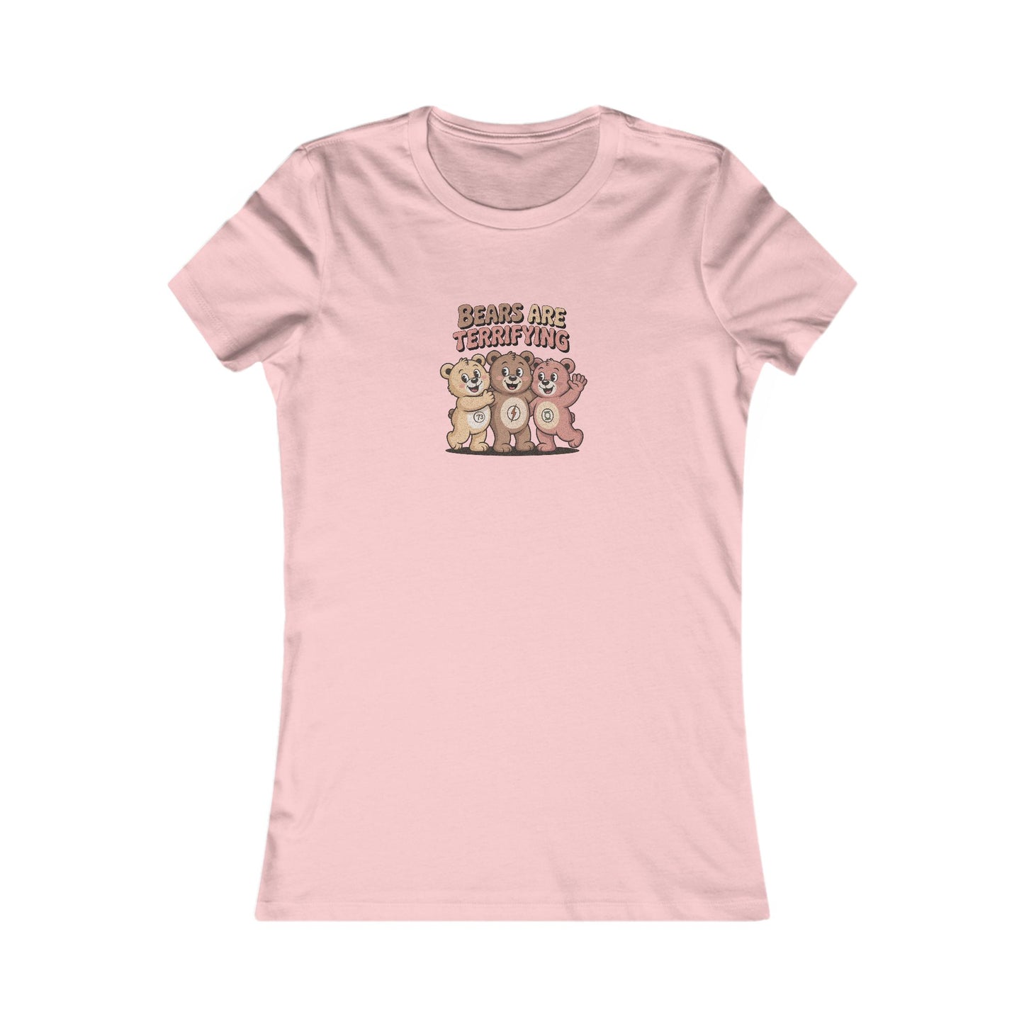Bears Are Terrifying (Cute Remix) — Retro Women's Tee (Light)