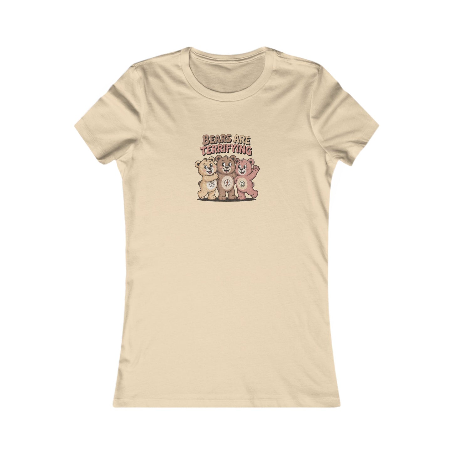 Bears Are Terrifying (Cute Remix) — Retro Women's Tee (Light)