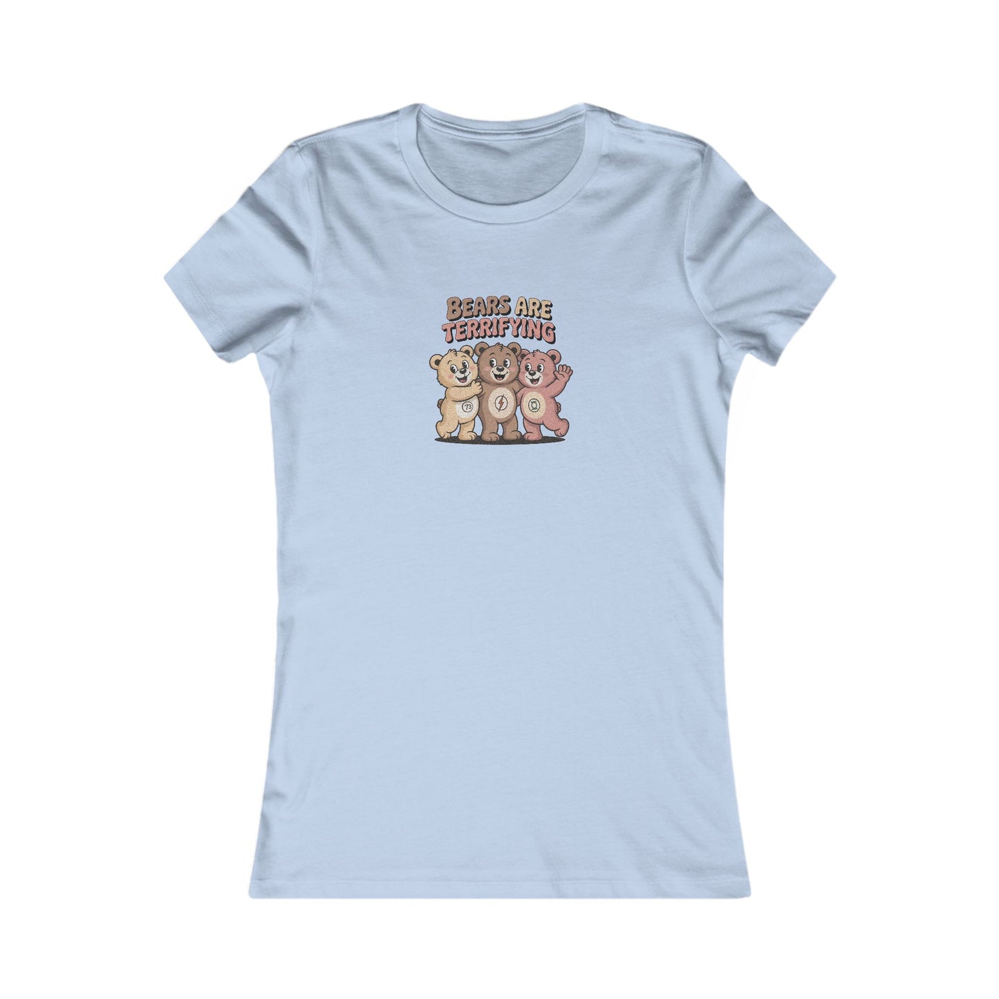 Bears Are Terrifying (Cute Remix) — Retro Women's Tee (Light)