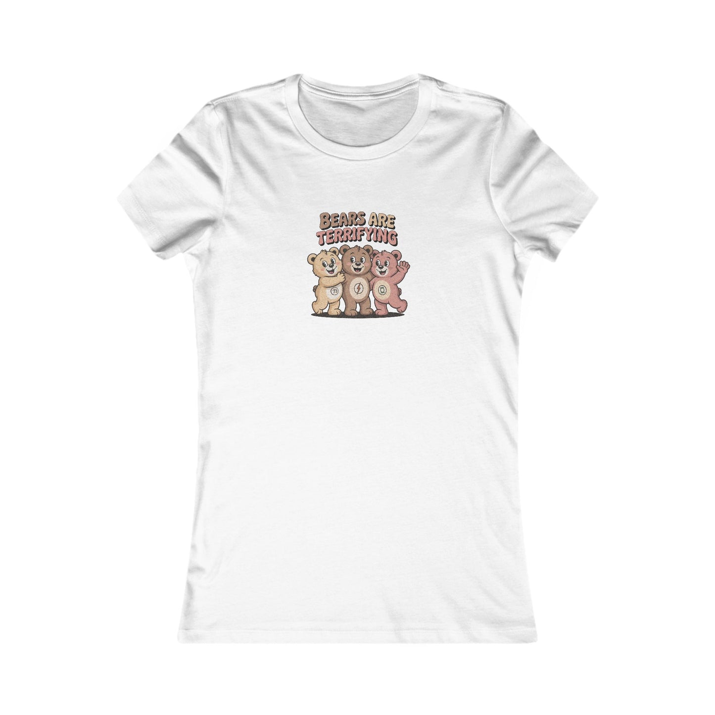Bears Are Terrifying (Cute Remix) — Retro Women's Tee (Light)