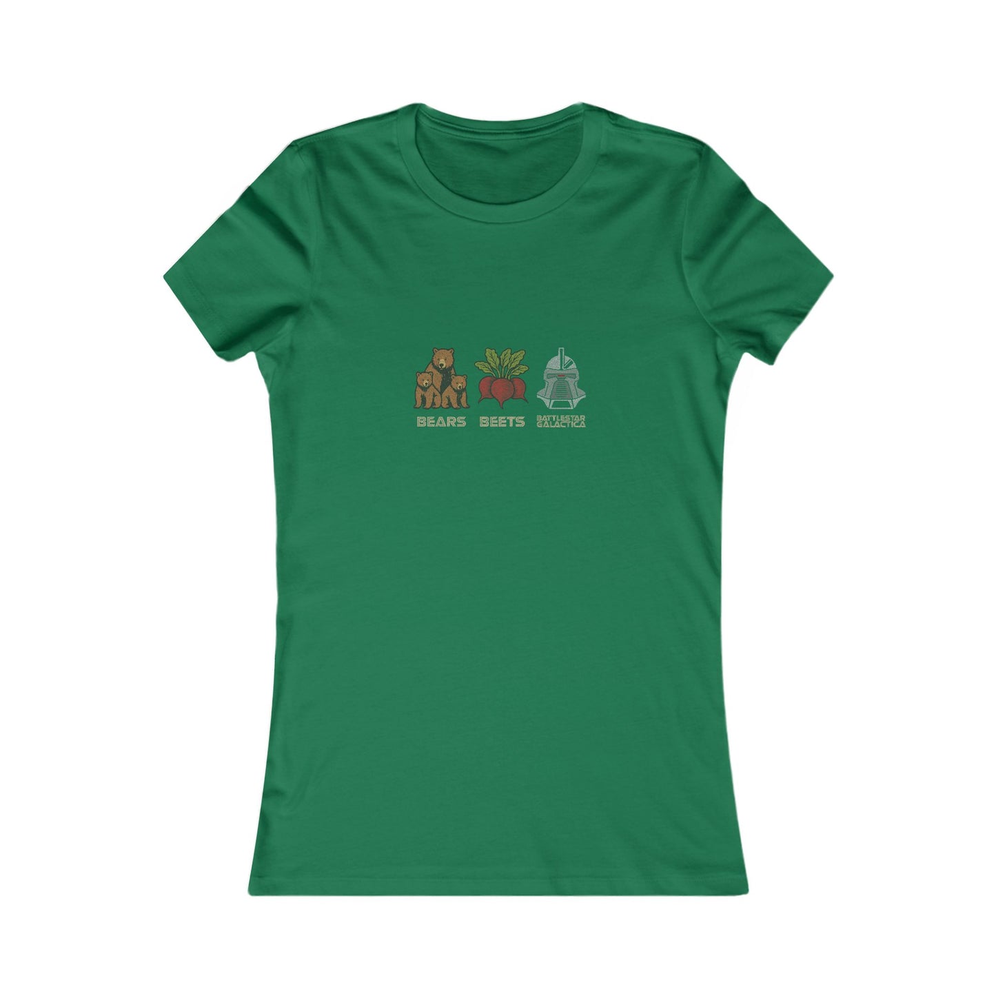 Bears, Beets, Battlestar (Captions) — Retro Women's Tee (Dark)