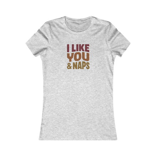 I Like You & Naps (Warm Gradient) — Retro Loungewear Women's Tee (Light)
