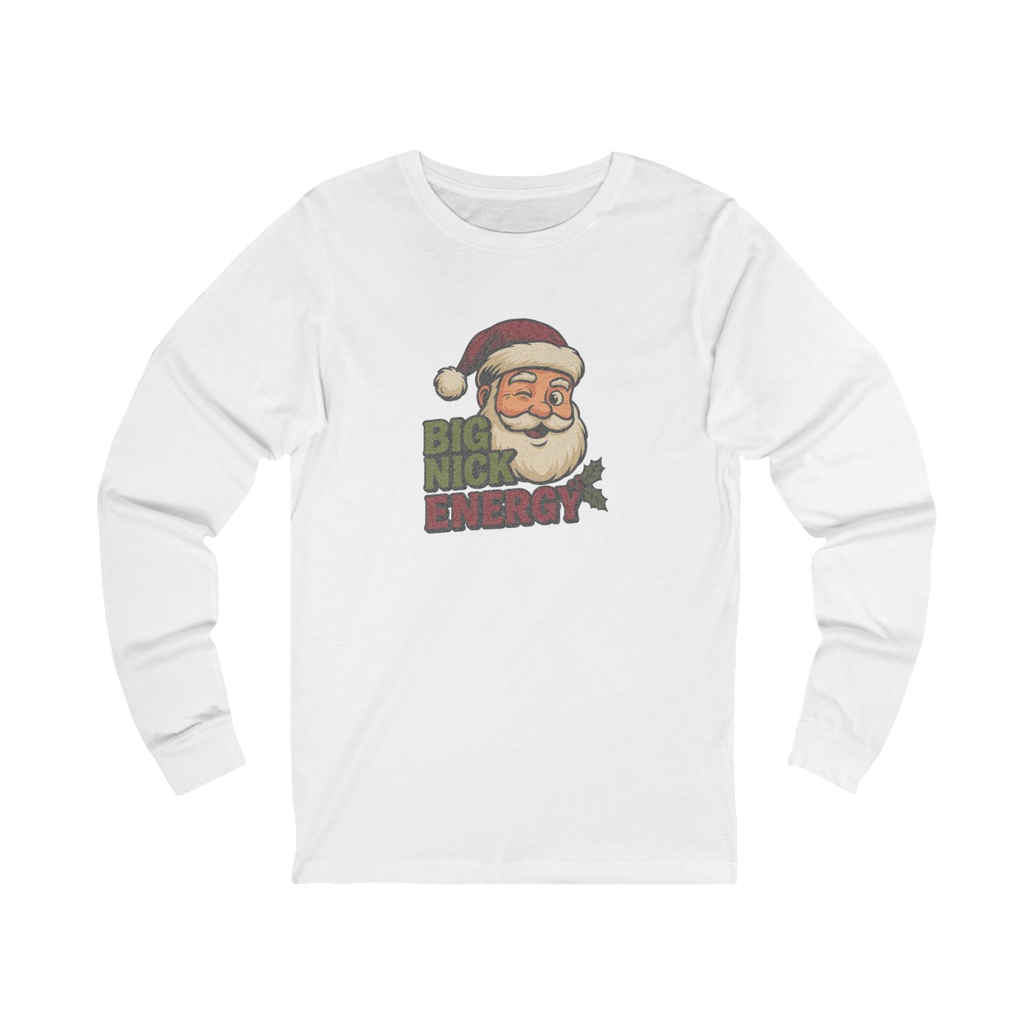 Big Nick Energy — Retro Santa Christmas Long Sleeve (Light)