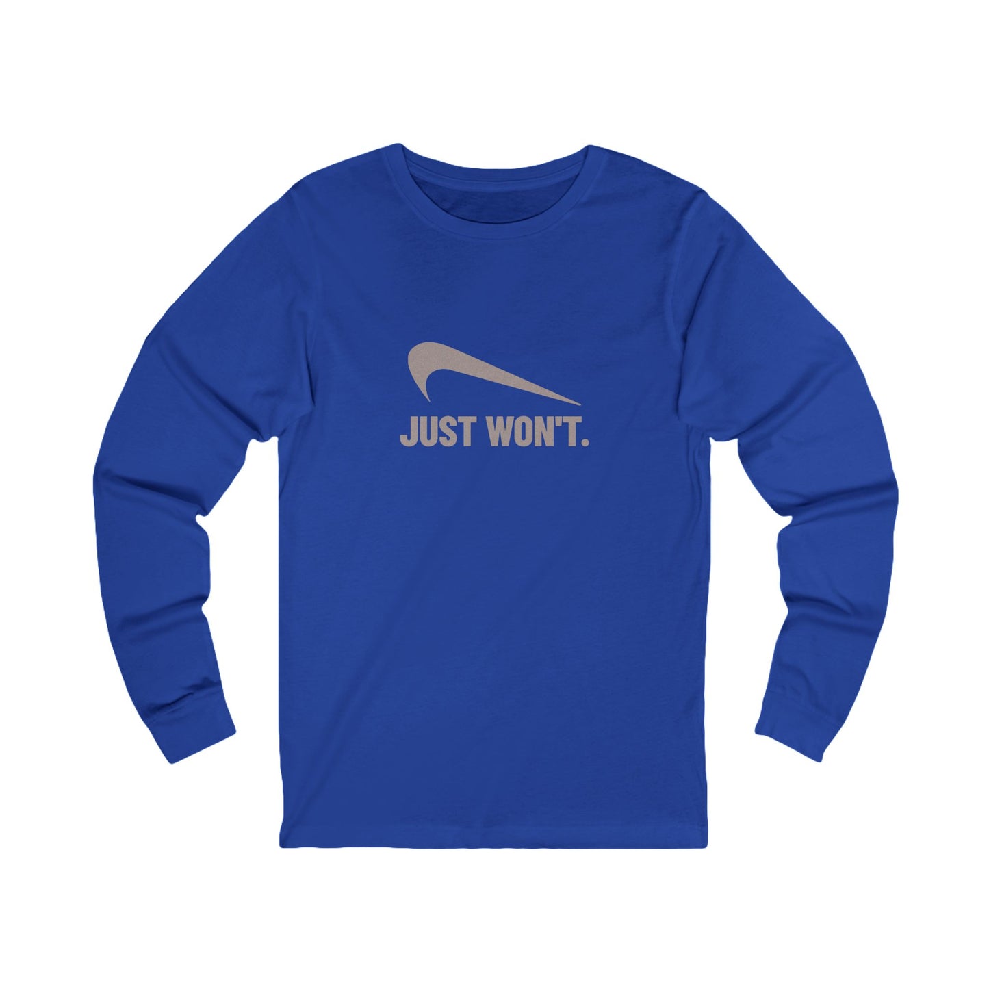 Just Won’t Athletic Parody — Retro Workout Long Sleeve (Dark)