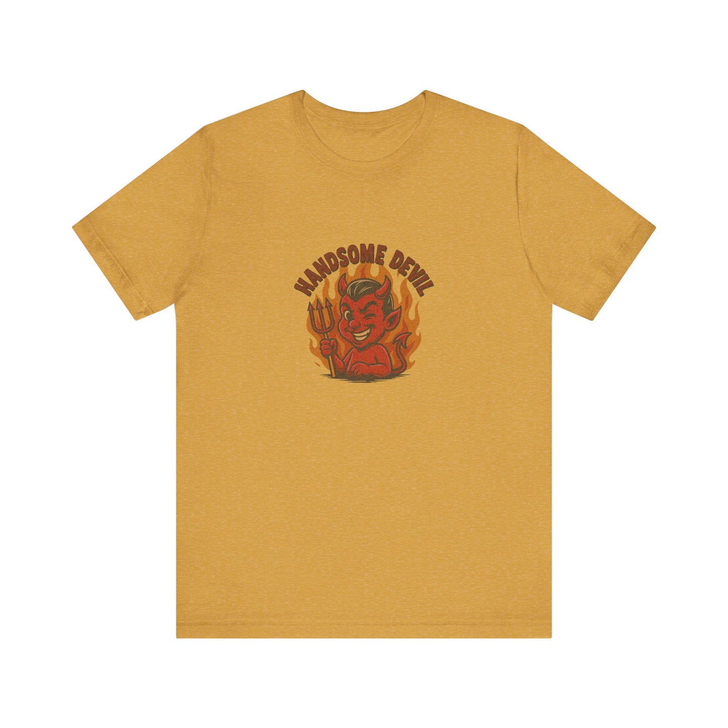 Handsome Devil — Fiery Retro Halloween Tee (Light)