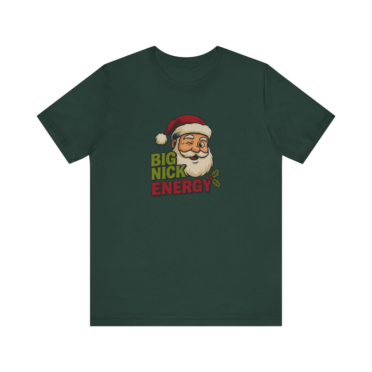 Big Nick Energy — Retro Santa Christmas Tee (Dark)