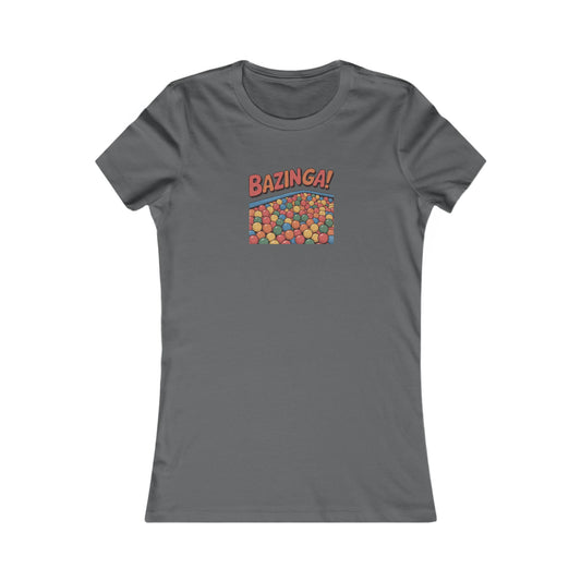 Bazinga! Ball Pit — Big Bang Theory Retro Women's Tee (Dark)