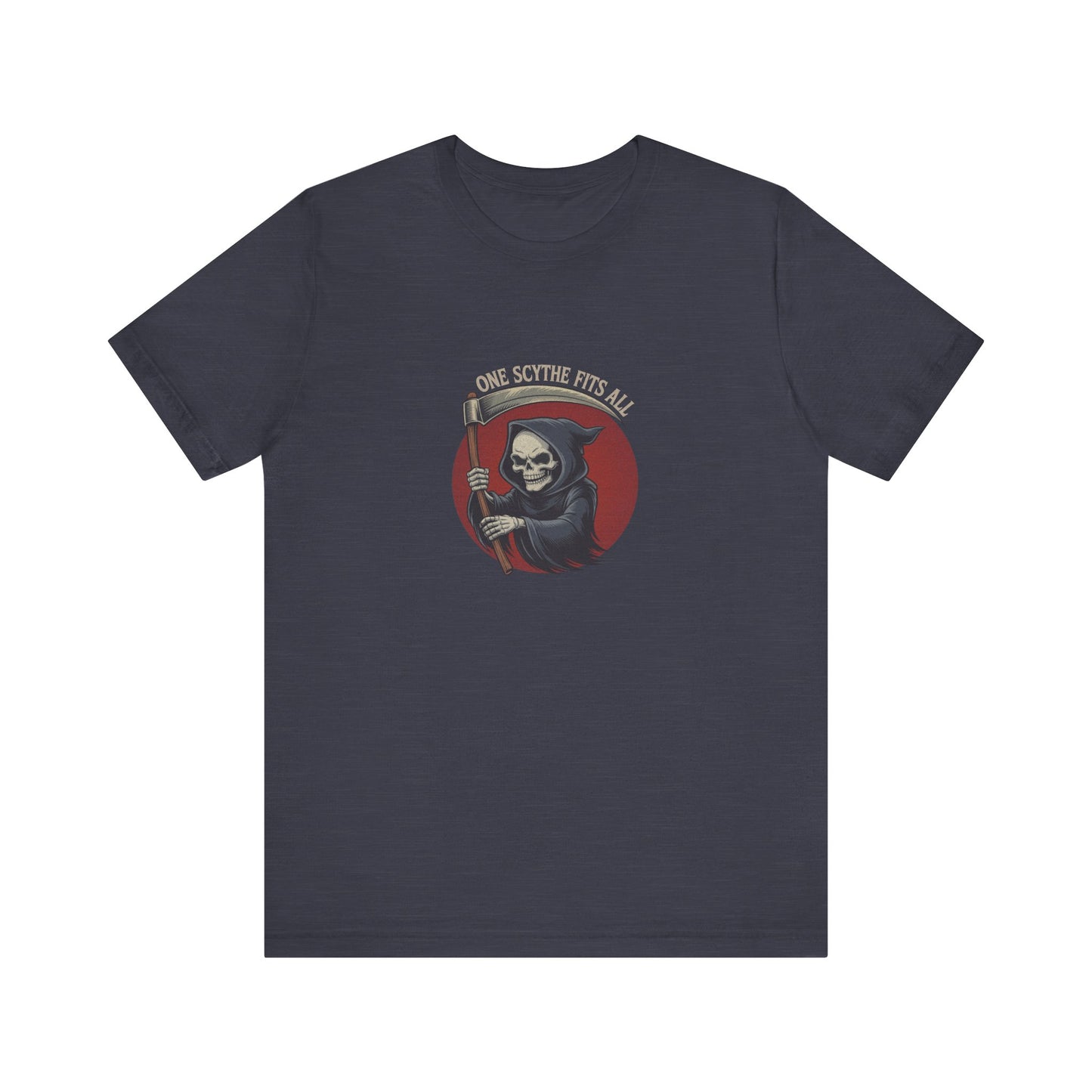 One Scythe Fits All — Grim Reaper Retro Tee (Dark)