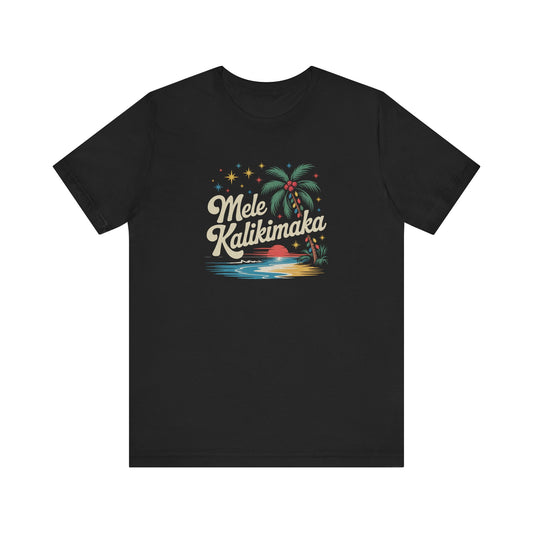 Mele Kalikimaka — Retro Hawaiian Christmas Tee (Dark)