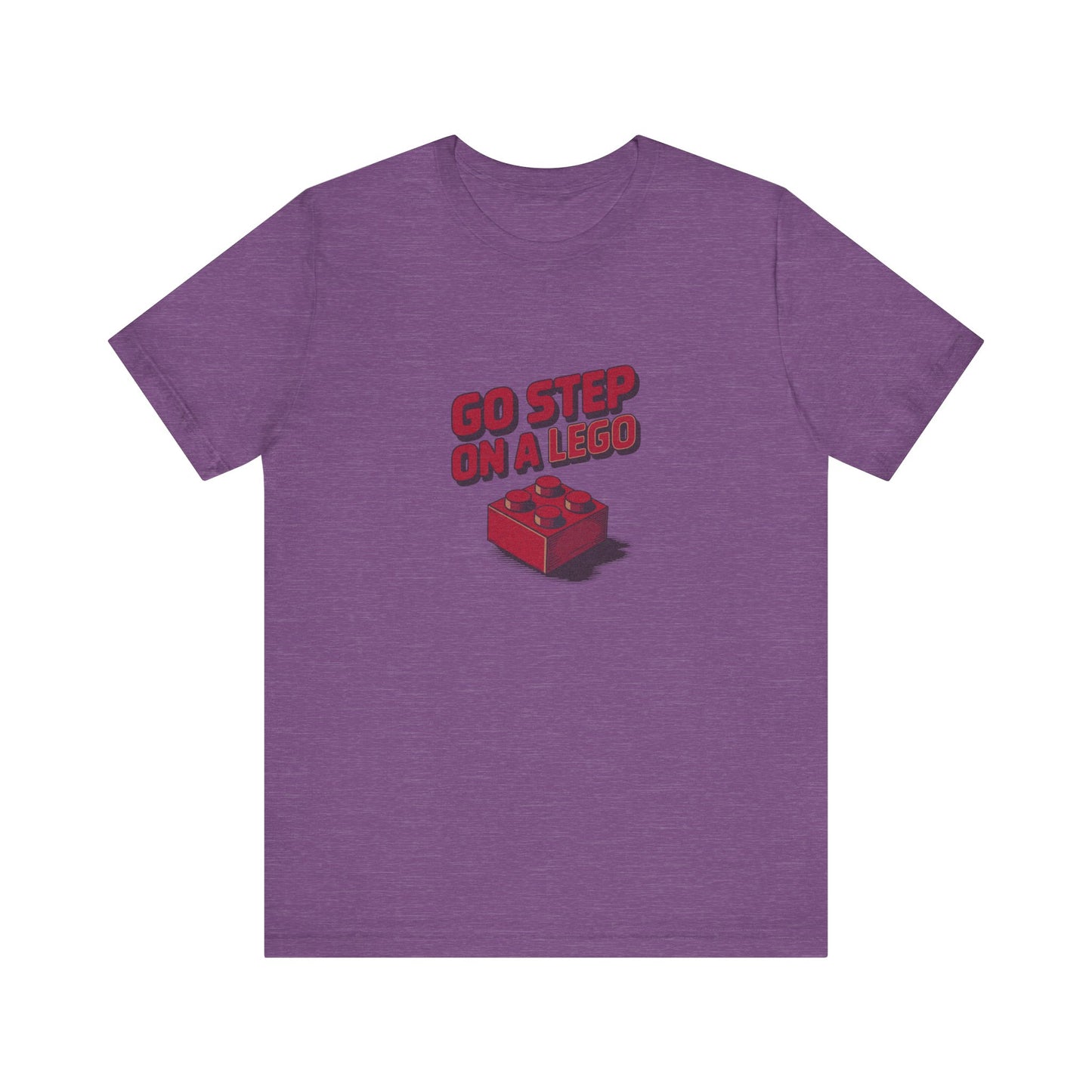 Go Step on a LEGO — Red Plastic Brick Retro Tee (Light)