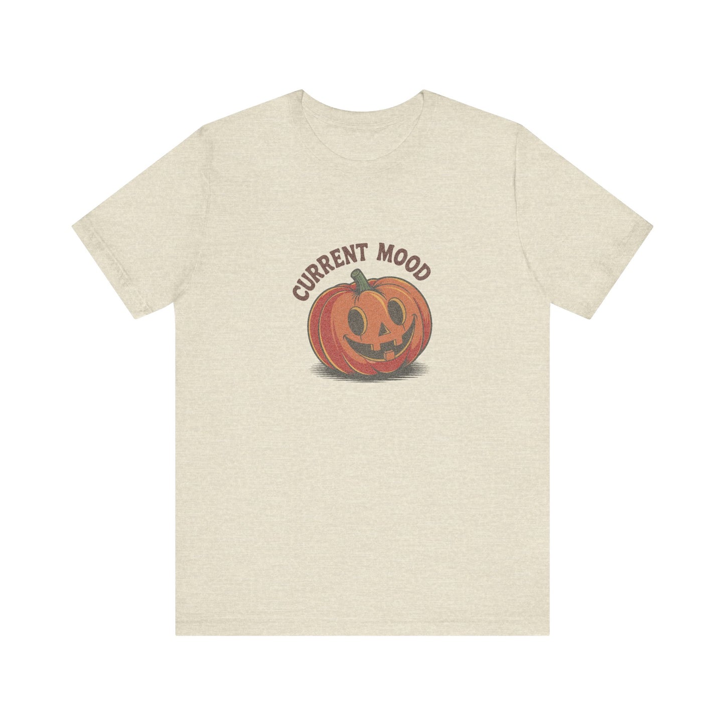 Current Mood (Cute Pumpkin) — Retro Halloween Tee (Light)