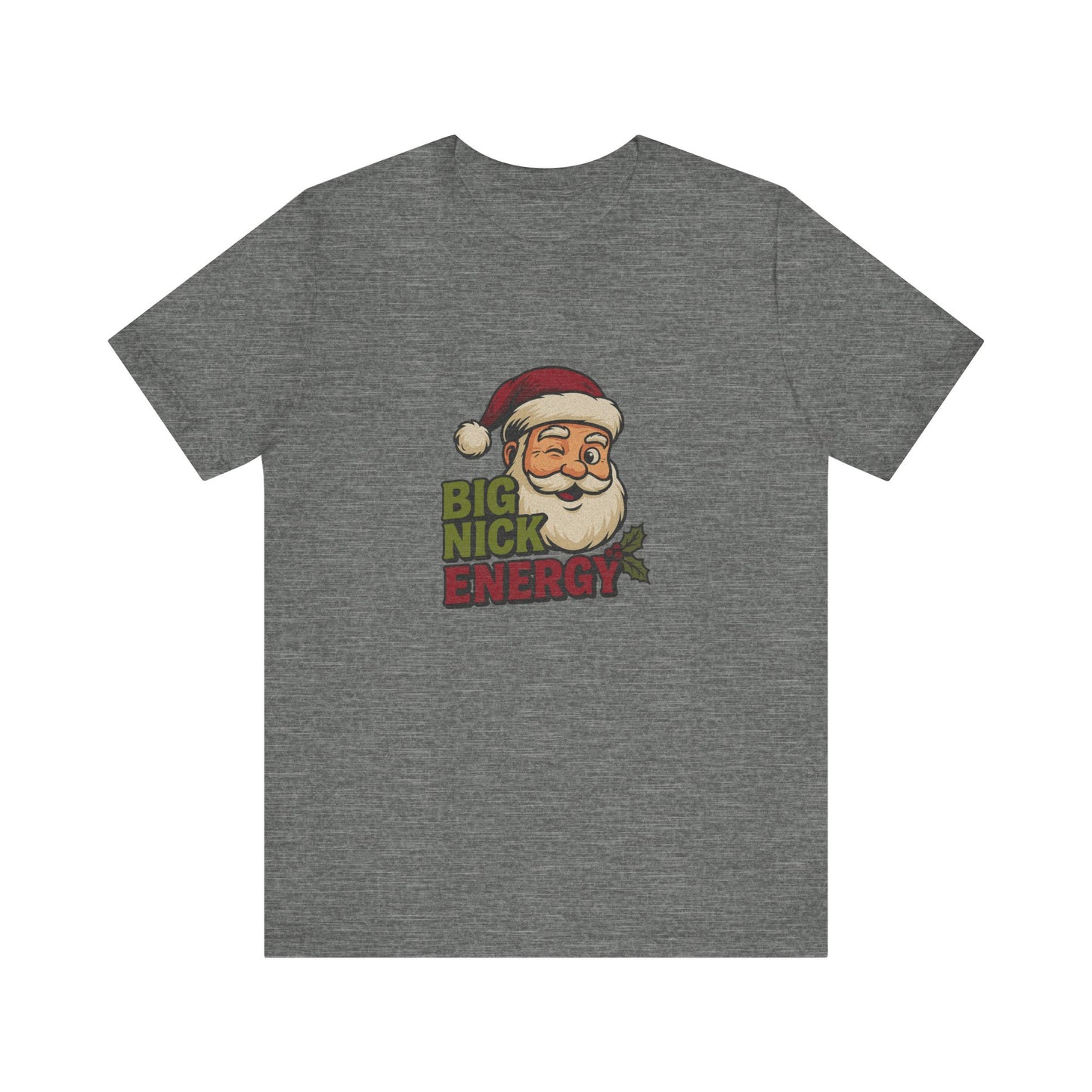 Big Nick Energy — Retro Santa Christmas Tee (Light)