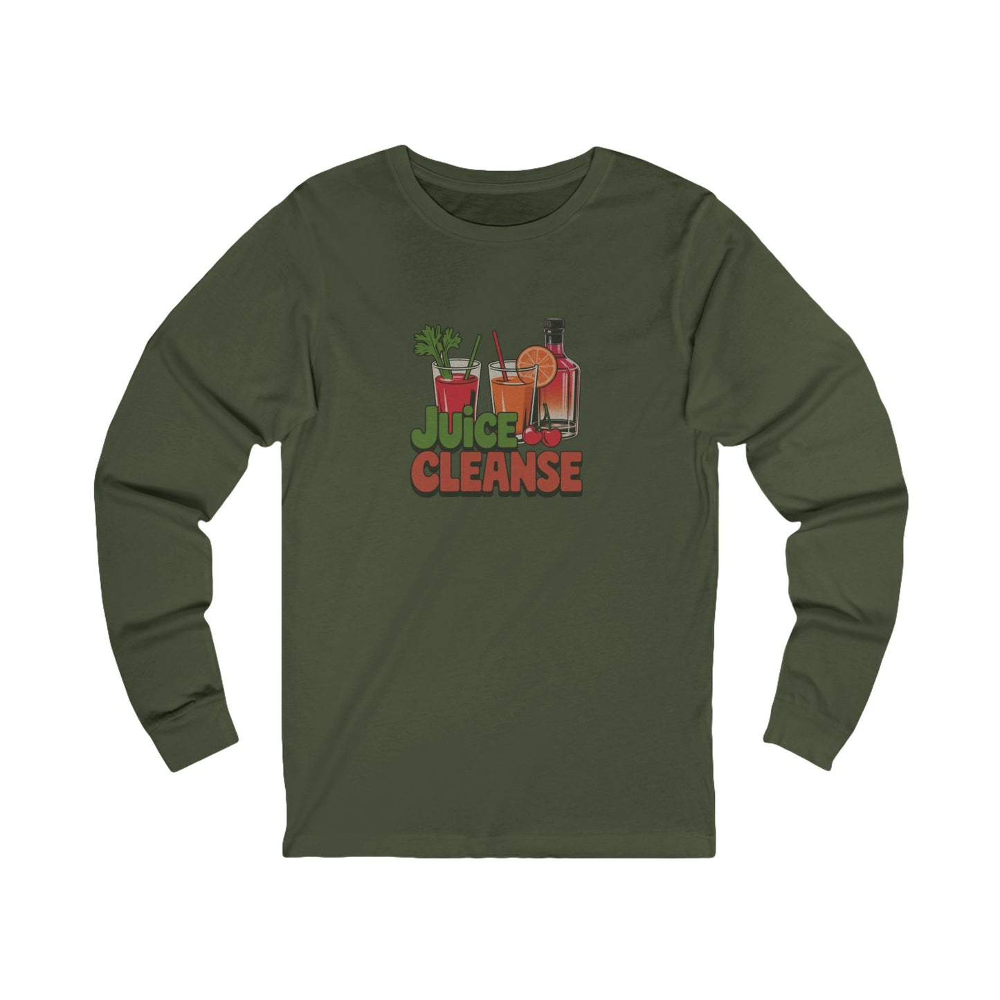 Juice Cleanse Liquid Diet — Boozy Brunch Retro Long Sleeve (Dark)