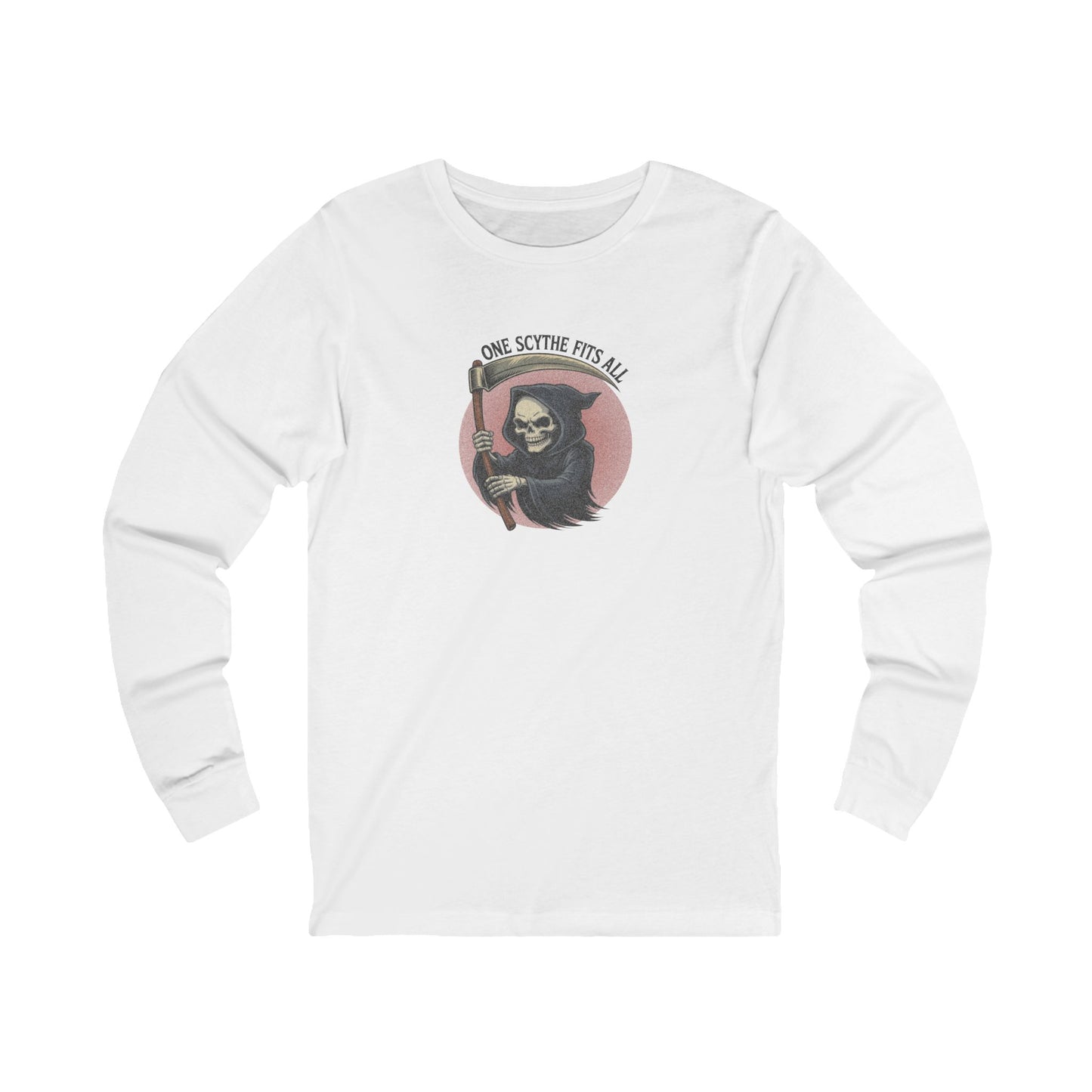One Scythe Fits All — Grim Reaper Retro Long Sleeve (Light)