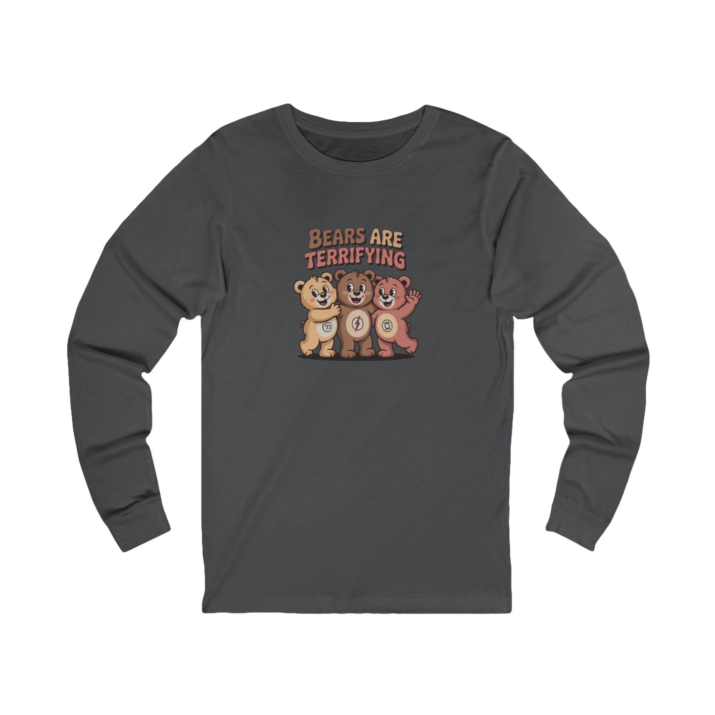 Bears Are Terrifying (Cute Edition) — Retro Long Sleeve (Dark)