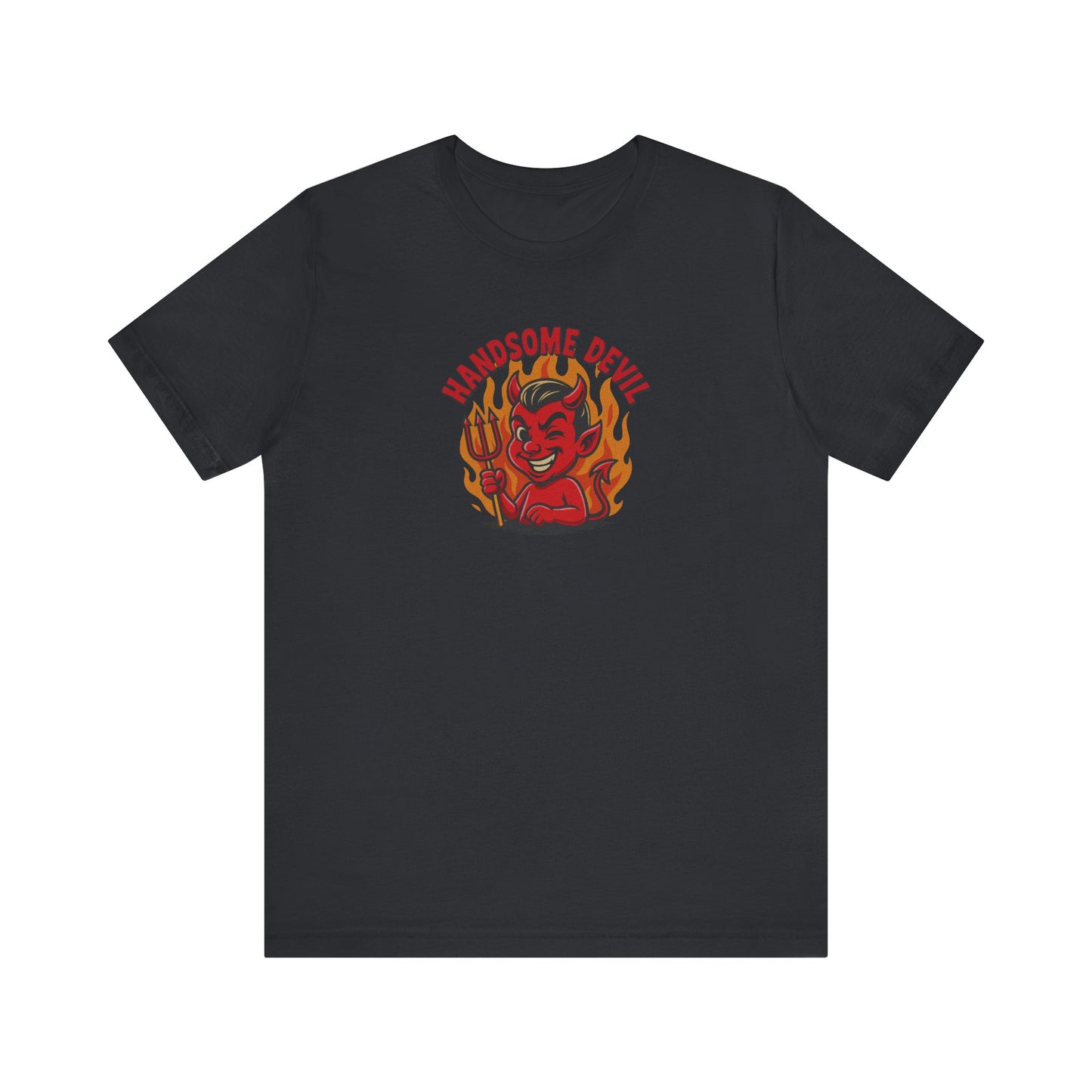 Handsome Devil — Fiery Retro Halloween Tee (Dark)