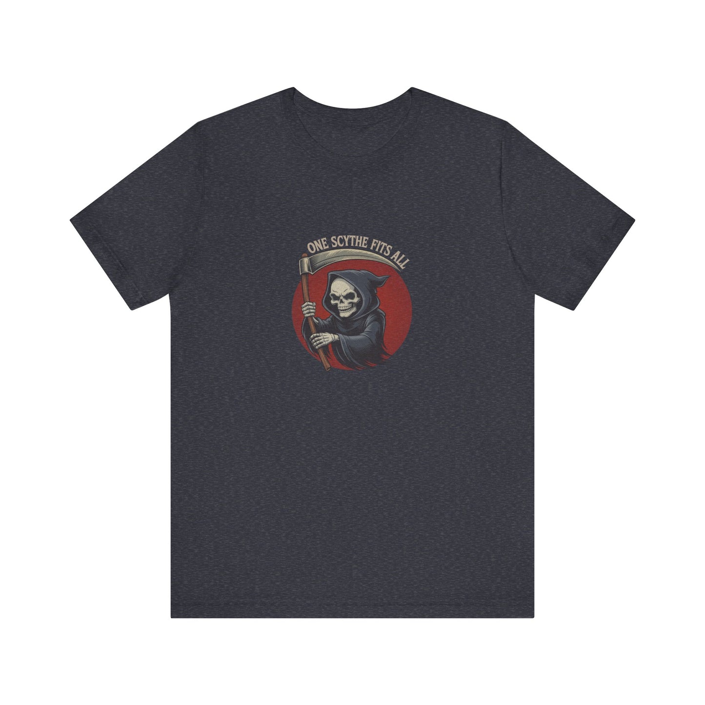 One Scythe Fits All — Grim Reaper Retro Tee (Dark)