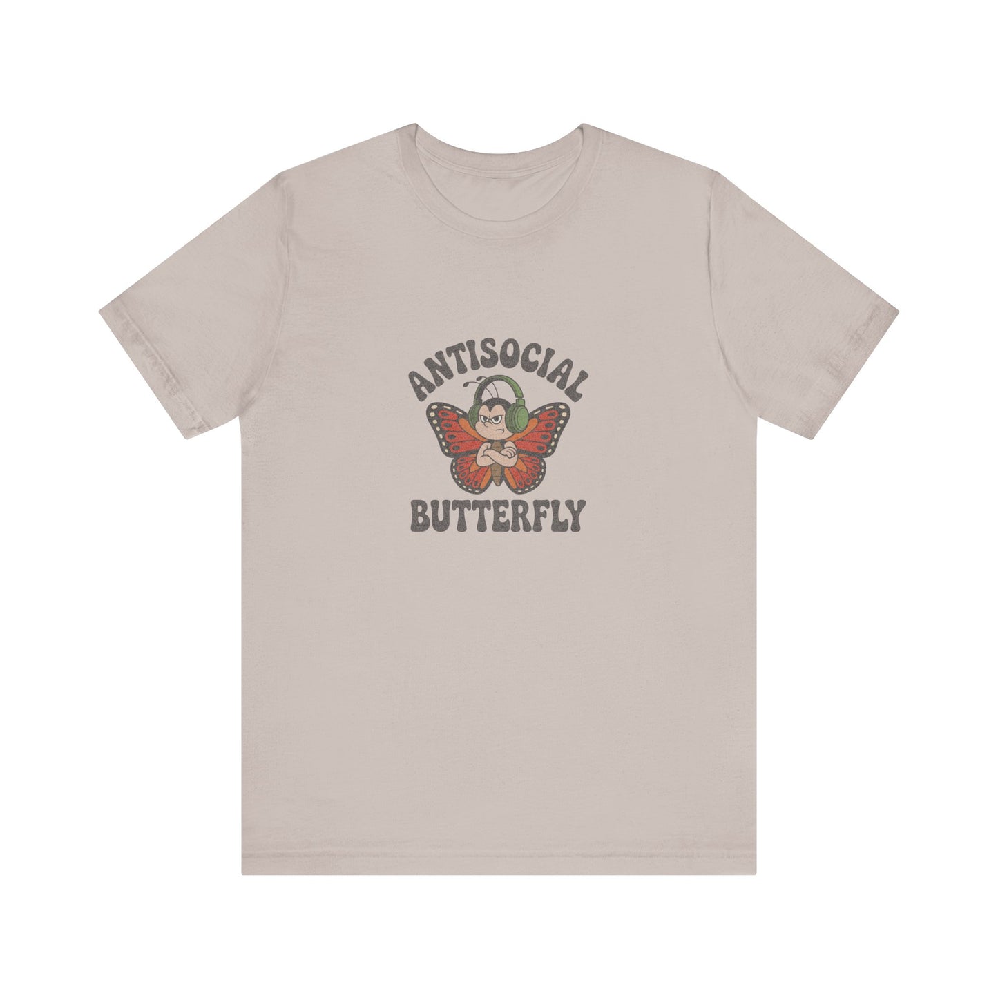 Antisocial Butterfly (Male) — Retro Workout Tee (Light)