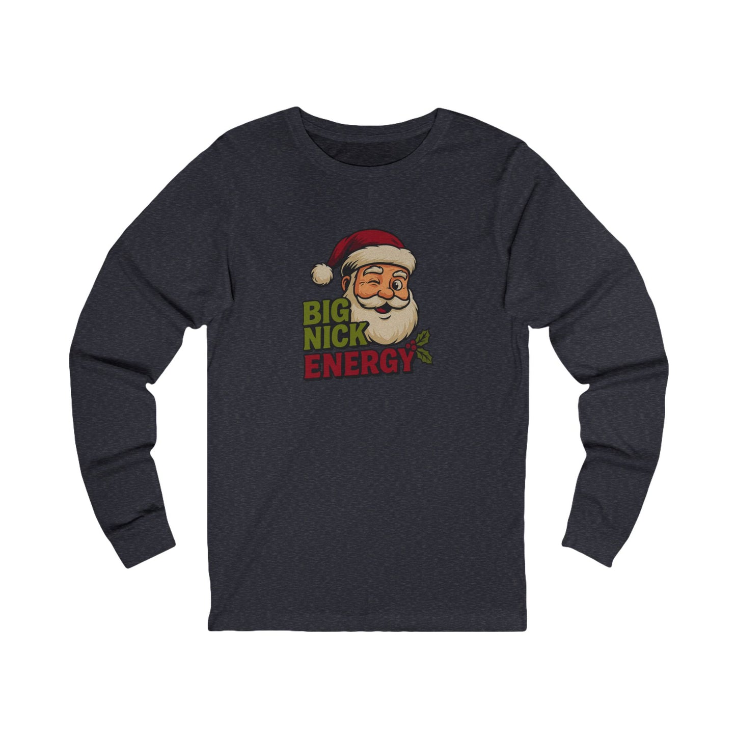 Big Nick Energy — Retro Santa Christmas Long Sleeve (Dark)