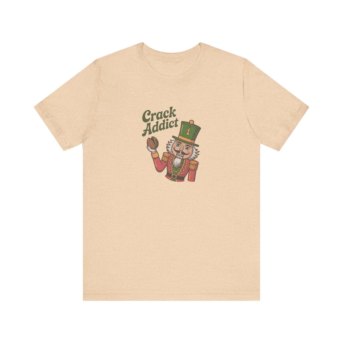 Crack Addict Nutcracker — Vintage Christmas Retro Tee (Light)