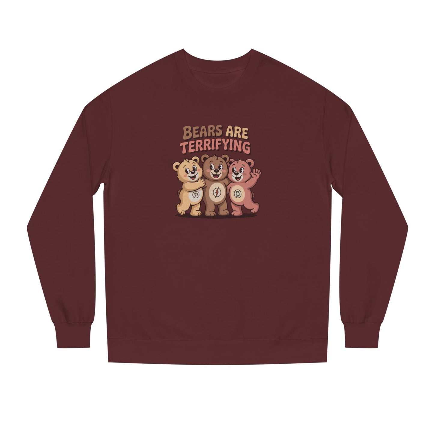 Bears Are Terrifying (Cute Remix) — Retro Sweatshirt (Dark)