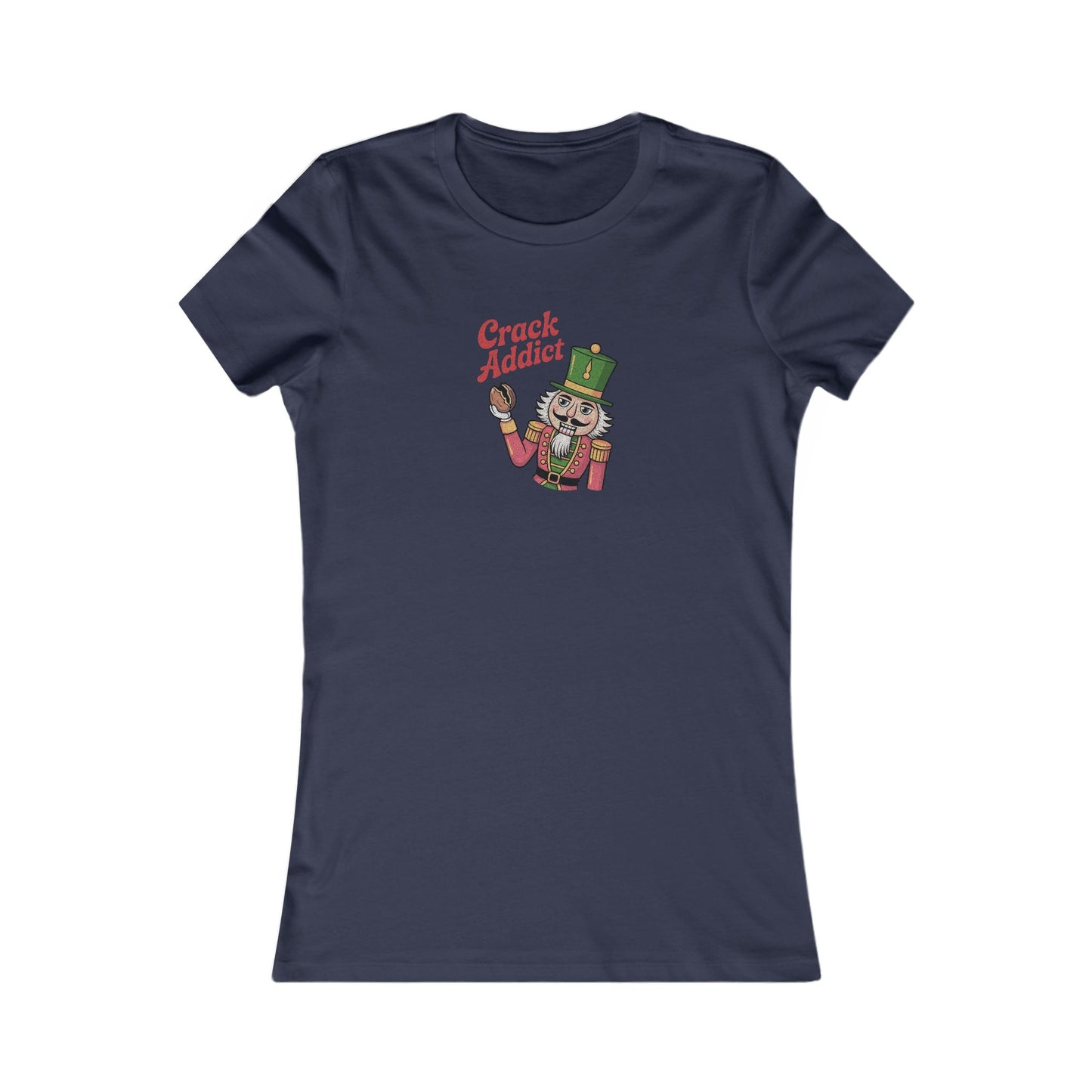 Crack Addict Nutcracker — Vintage Christmas Women's Tee (Dark)