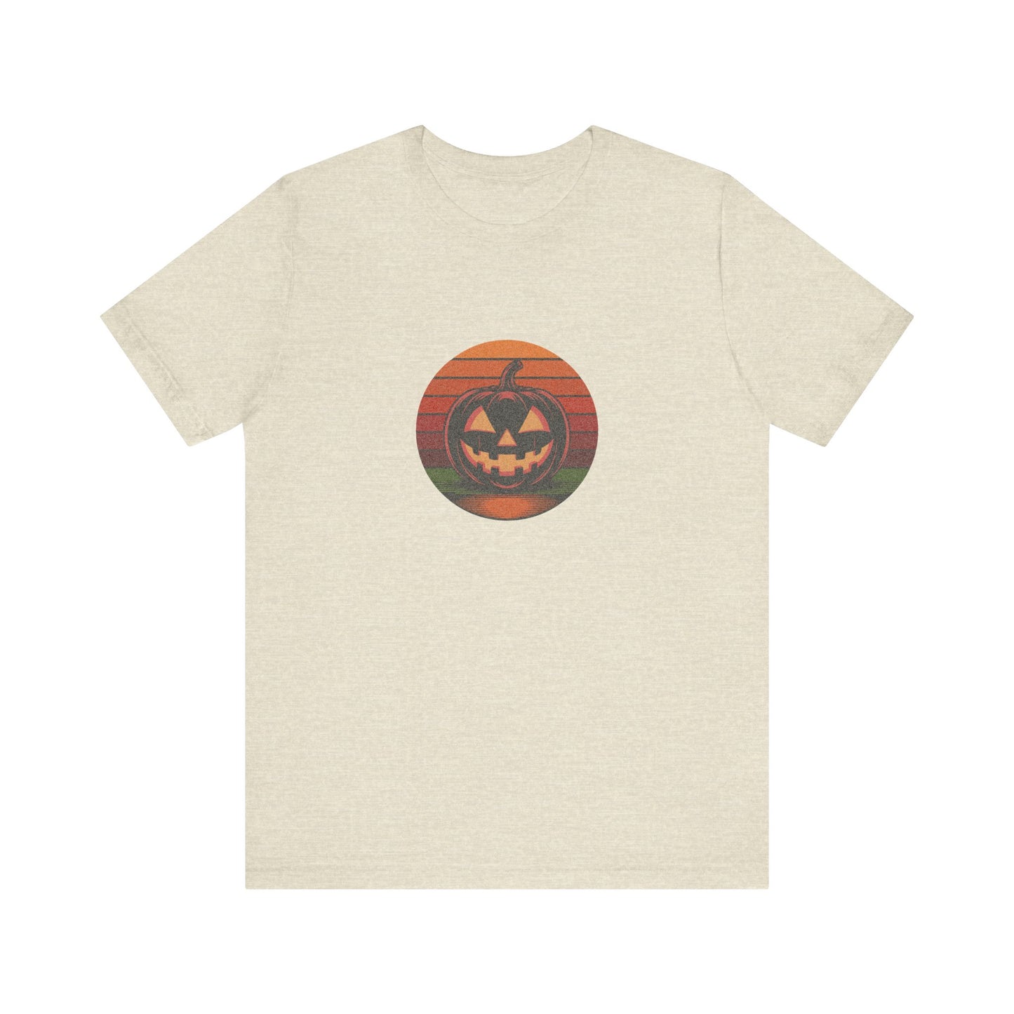 Retro Jack: Bold Grin — Halloween Sunset Tee (Light)