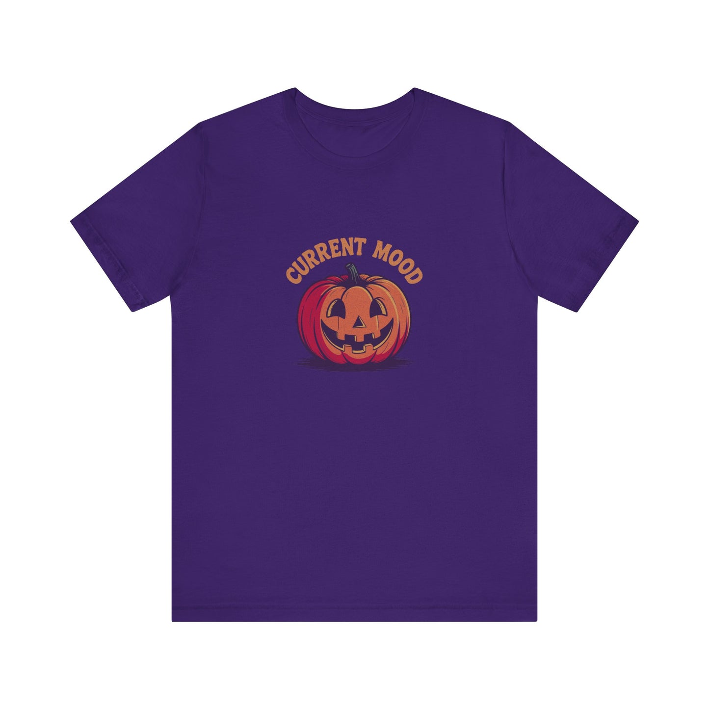 Current Mood (Classic Pumpkin) — Retro Halloween Tee (Dark)