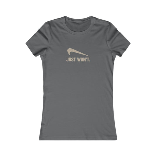 Just Won’t Athletic Parody — Retro Workout Women's Tee (Dark)