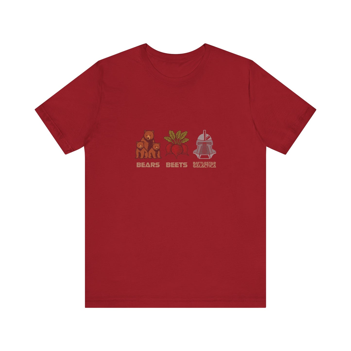 Bears, Beets, Battlestar (Captions) — Retro Tee (Dark)