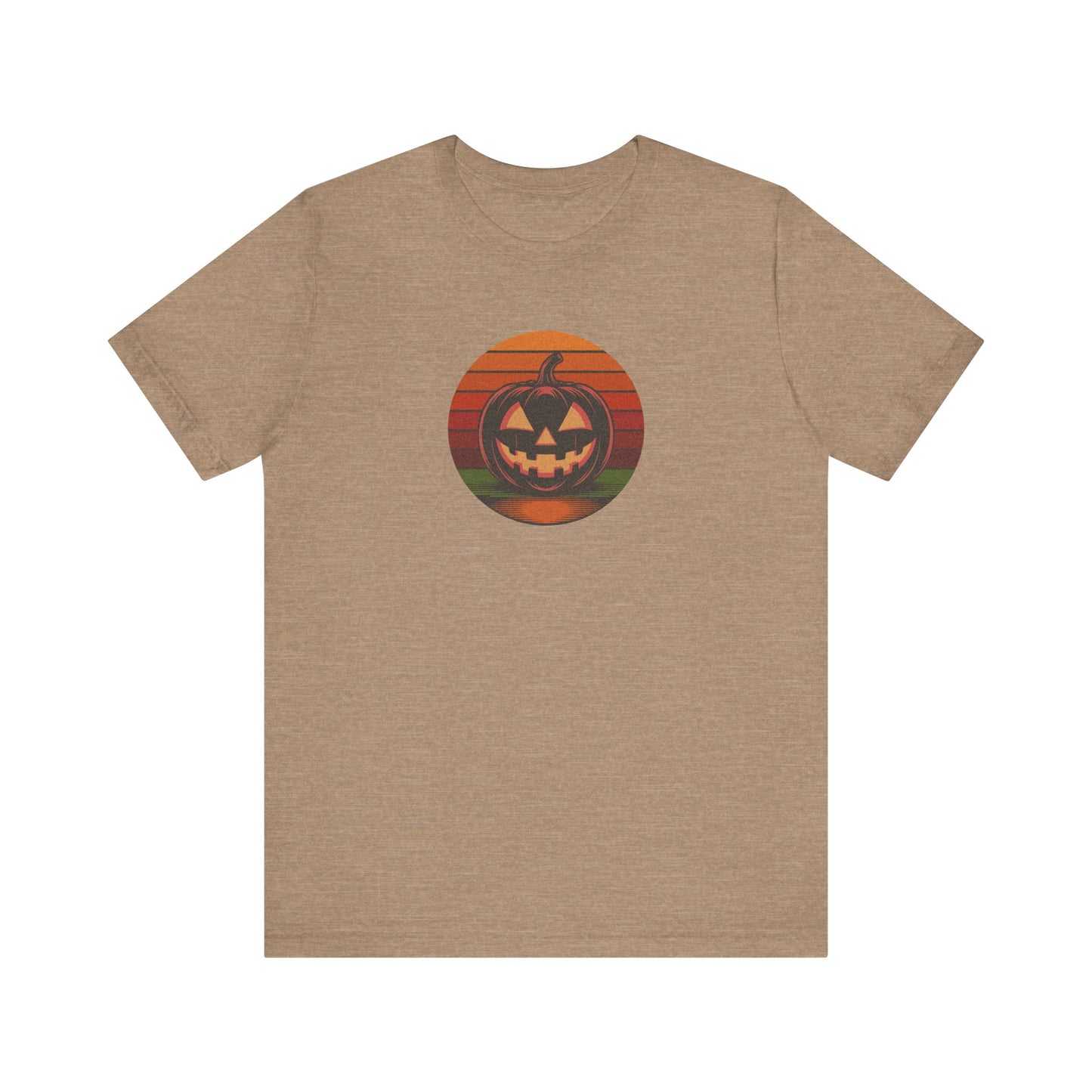 Retro Jack: Bold Grin — Halloween Sunset Tee (Light)