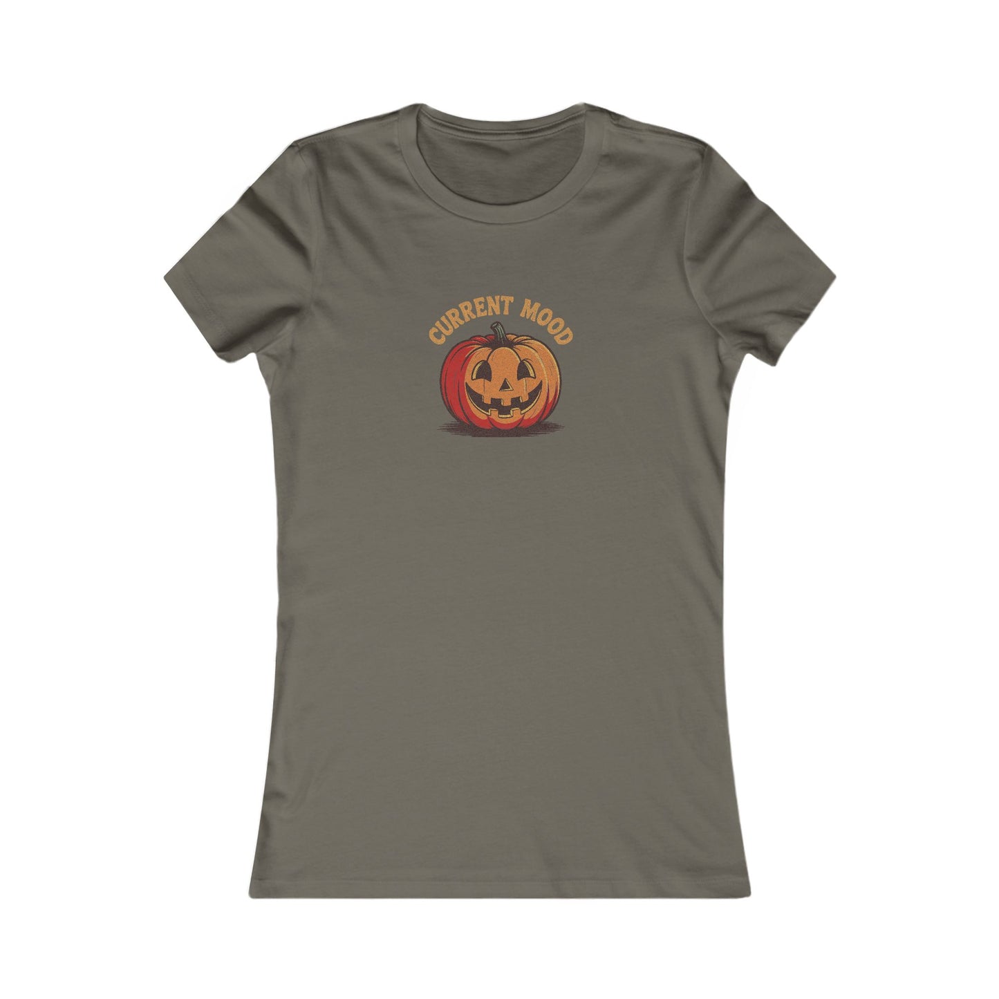 Current Mood (Classic Pumpkin) — Retro Halloween Women's Tee (Dark)