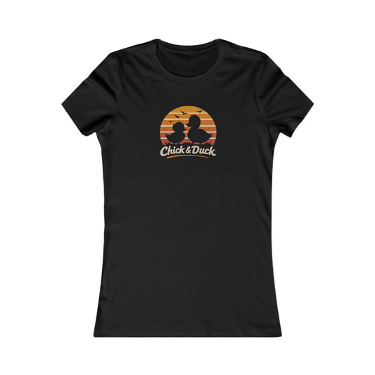 The Chick and the Duck — Friends Retro Women's Tee (Dark)