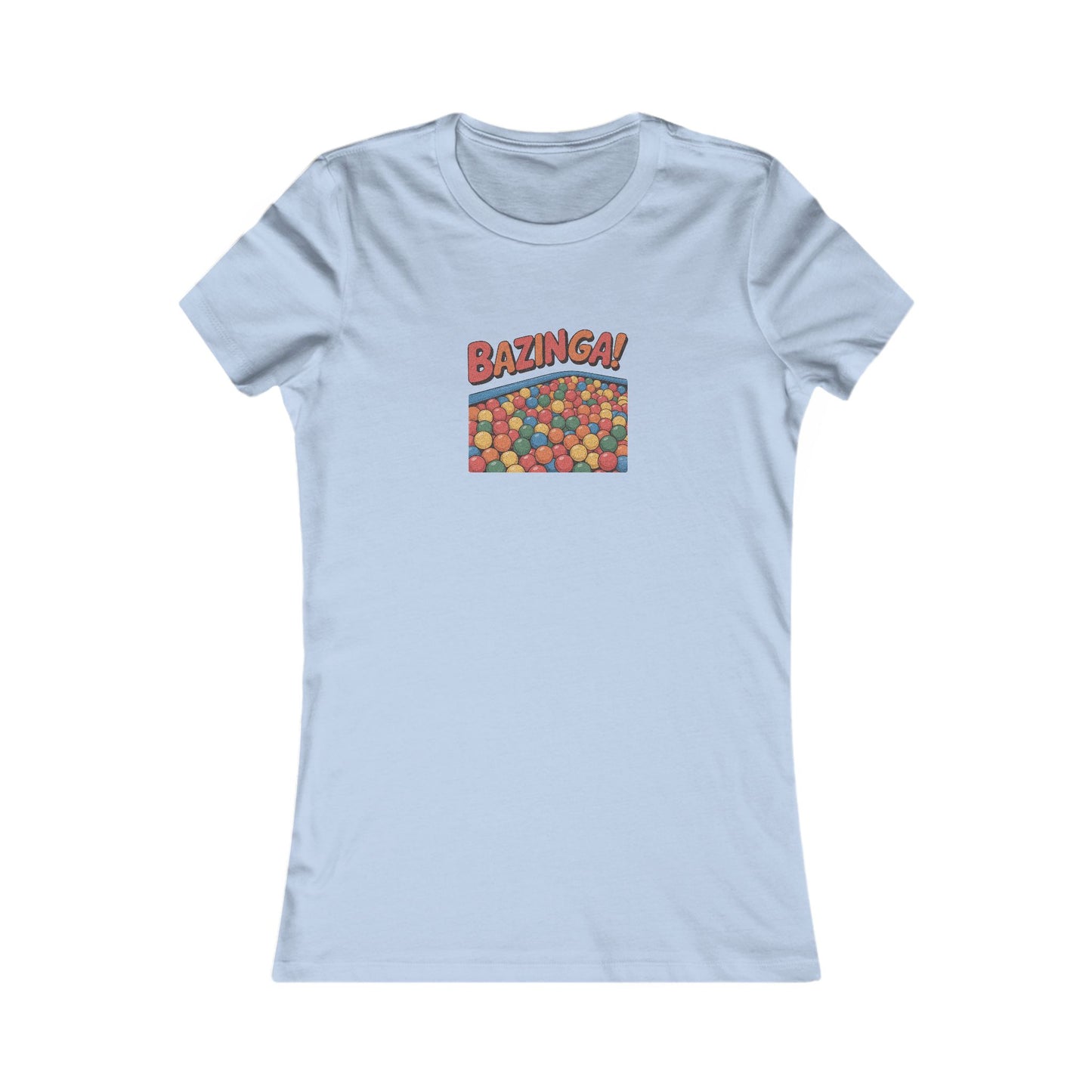 Bazinga! Ball Pit — Big Bang Theory Retro Women's Tee (Light)