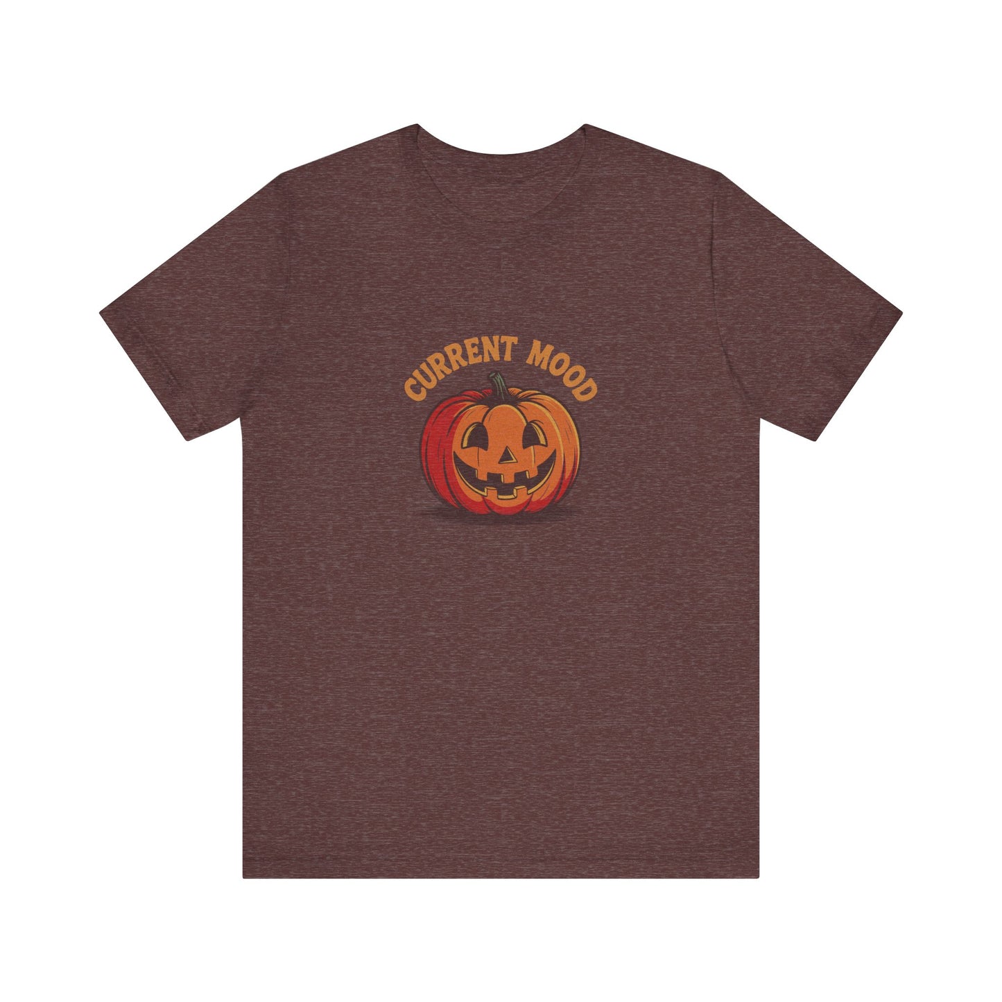 Current Mood (Classic Pumpkin) — Retro Halloween Tee (Dark)