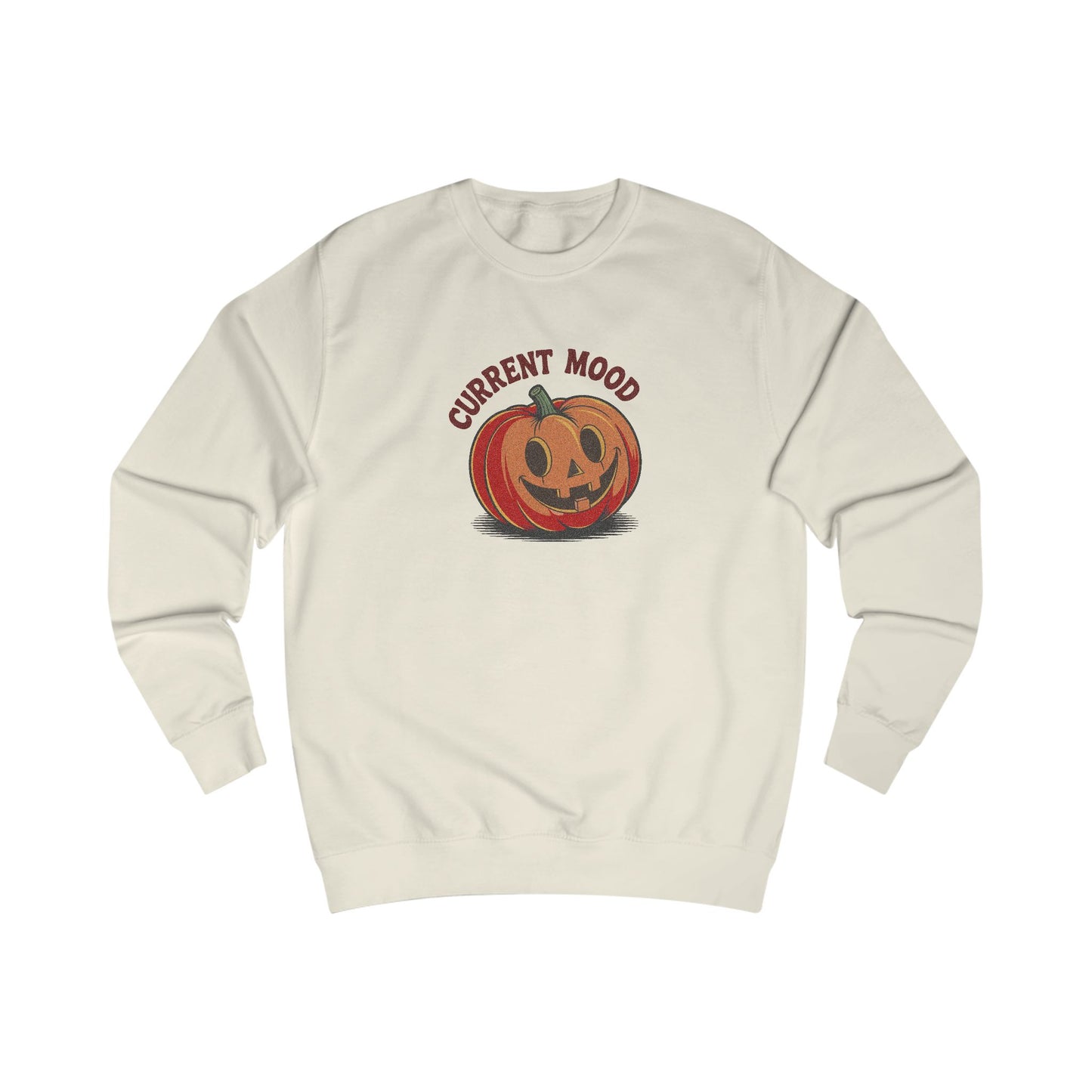 Current Mood (Cute Pumpkin) — Retro Halloween Sweatshirt (Light)