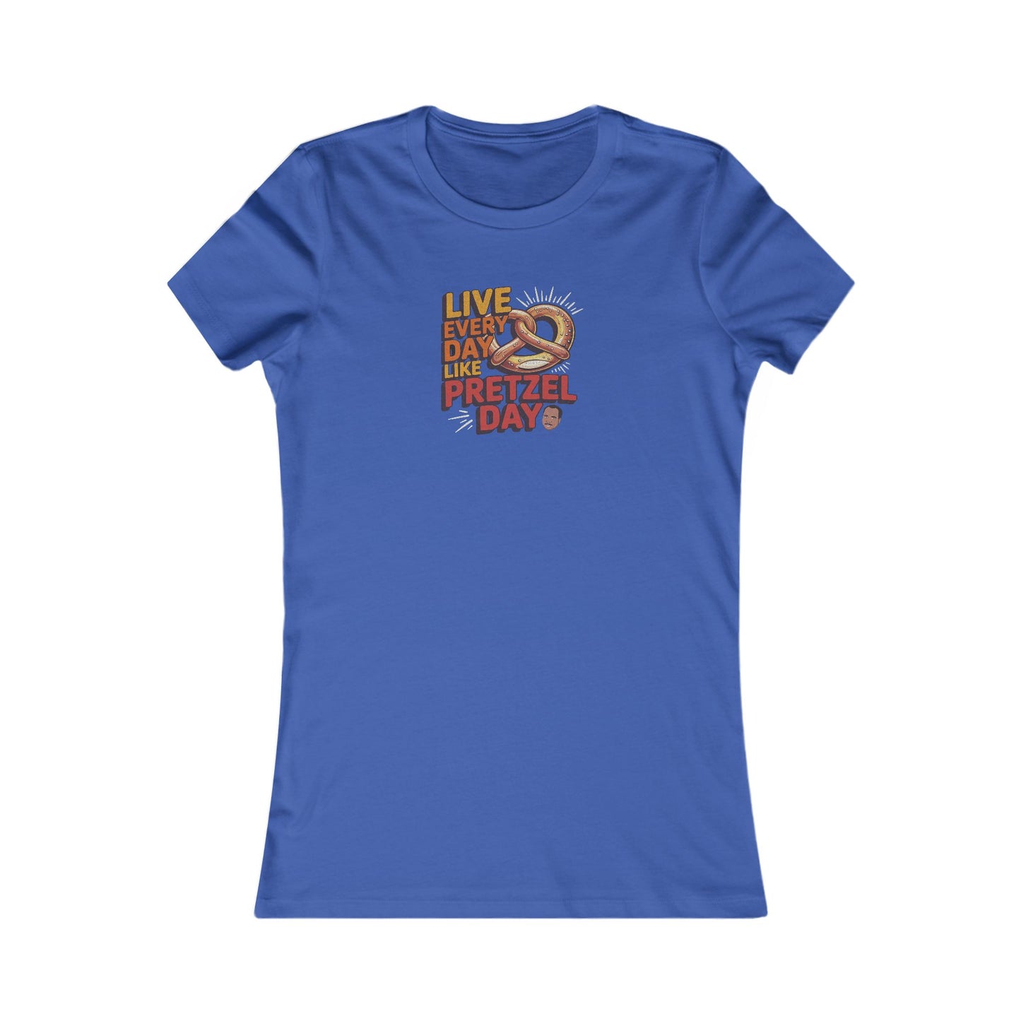 Live Every Day Like Pretzel Day — Stanley Hudson Retro Women's Tee (Dark)