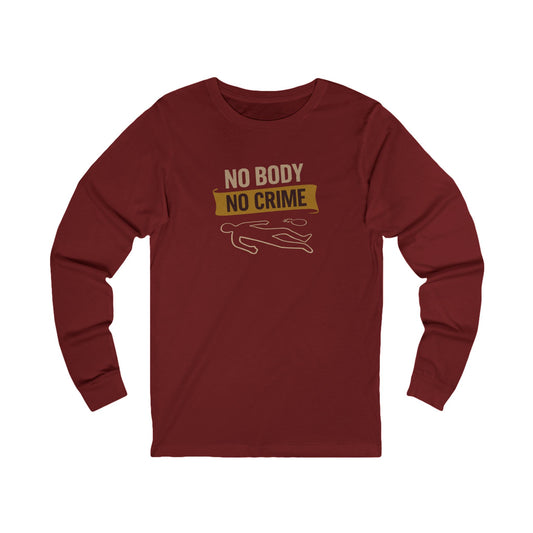 No Body, No Crime — Psych Crime Scene Retro Long Sleeve (Dark)
