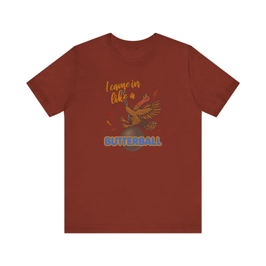 Like a Butterball — Miley Cyrus Thanksgiving Parody Retro Tee (Dark)