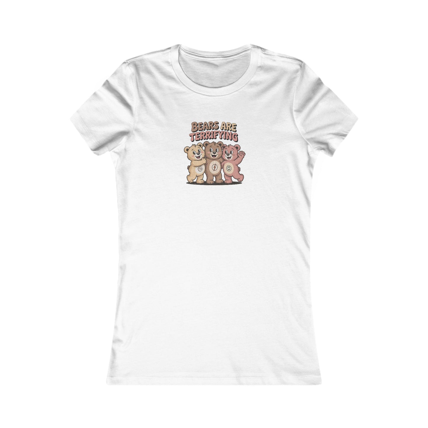 Bears Are Terrifying (Cute Remix) — Retro Women's Tee (Light)