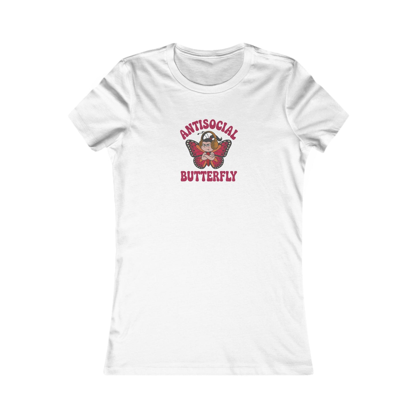 Antisocial Butterfly (Female) — Retro Workout Women's Tee (Light)