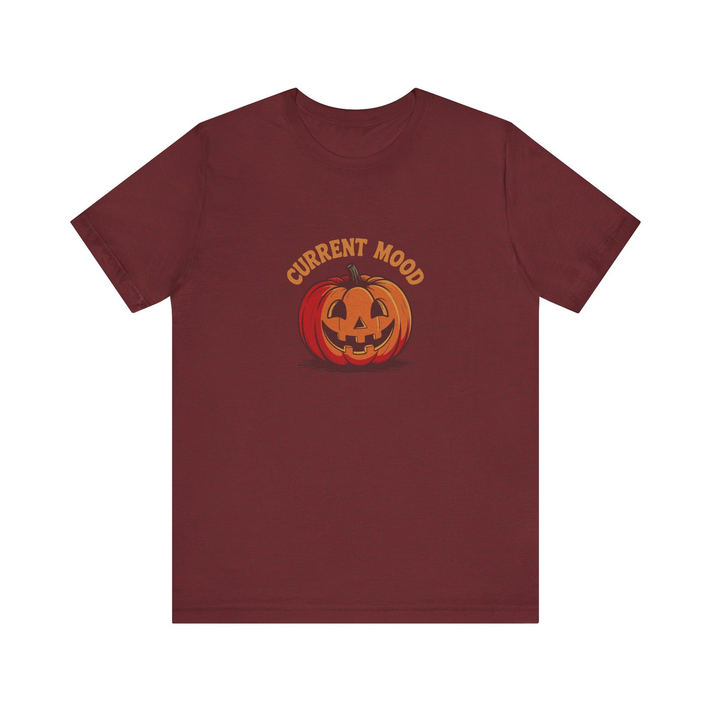 Current Mood (Classic Pumpkin) — Retro Halloween Tee (Dark)
