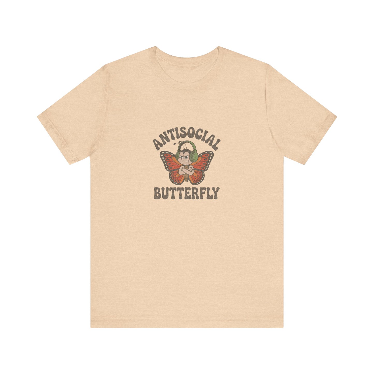 Antisocial Butterfly (Male) — Retro Workout Tee (Light)