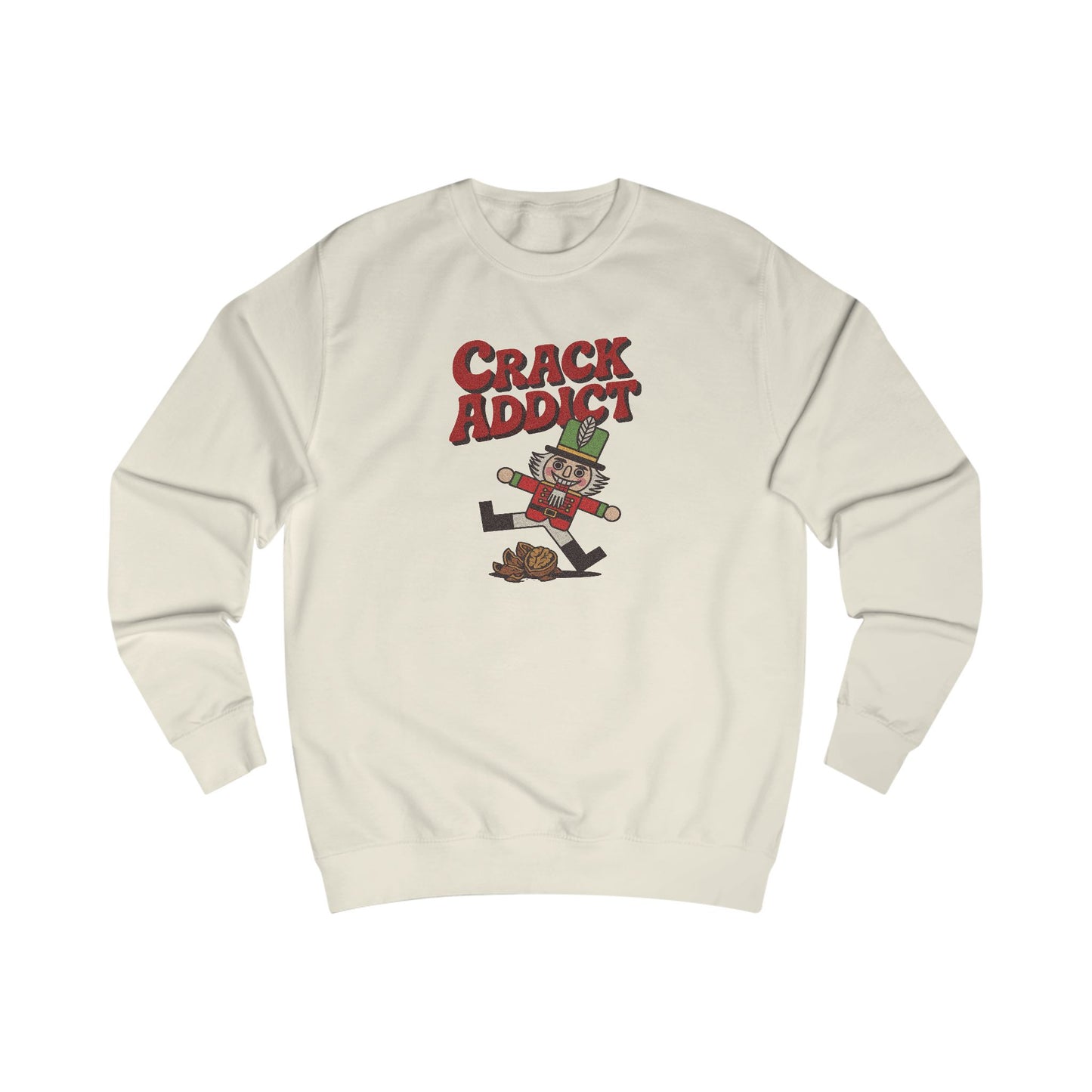 Crack Addict Nutcracker (Unhinged Remix) — Retro Sweatshirt (Light)