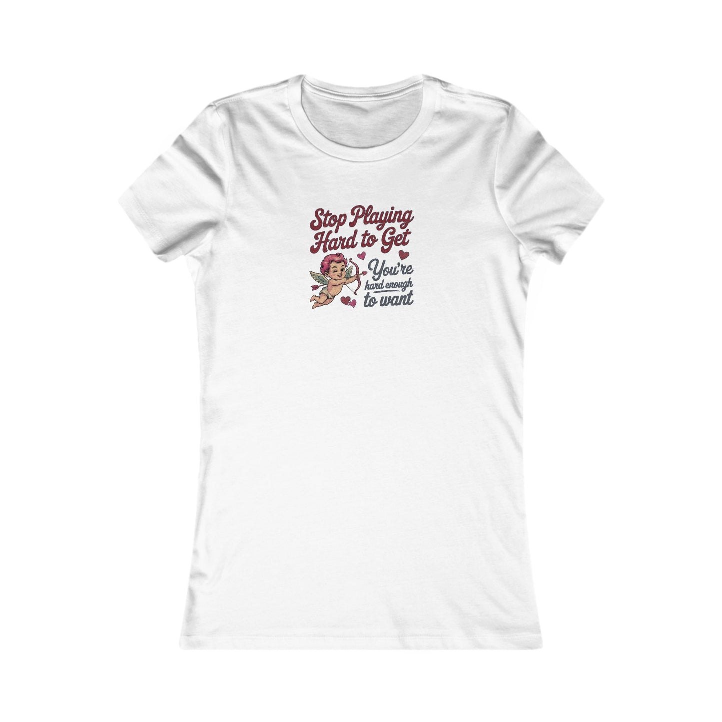 Stop Playing Hard to Get — Retro Cupid Women's Tee (Light)