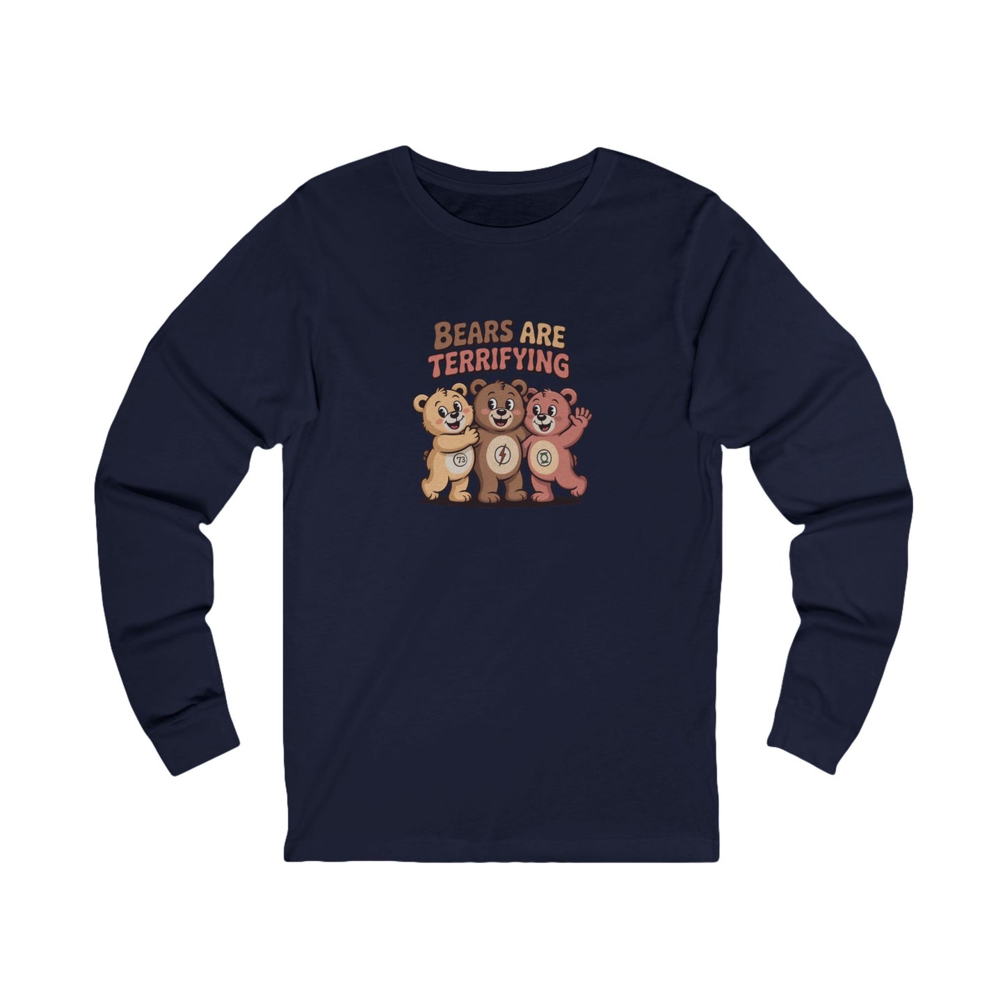 Bears Are Terrifying (Cute Edition) — Retro Long Sleeve (Dark)