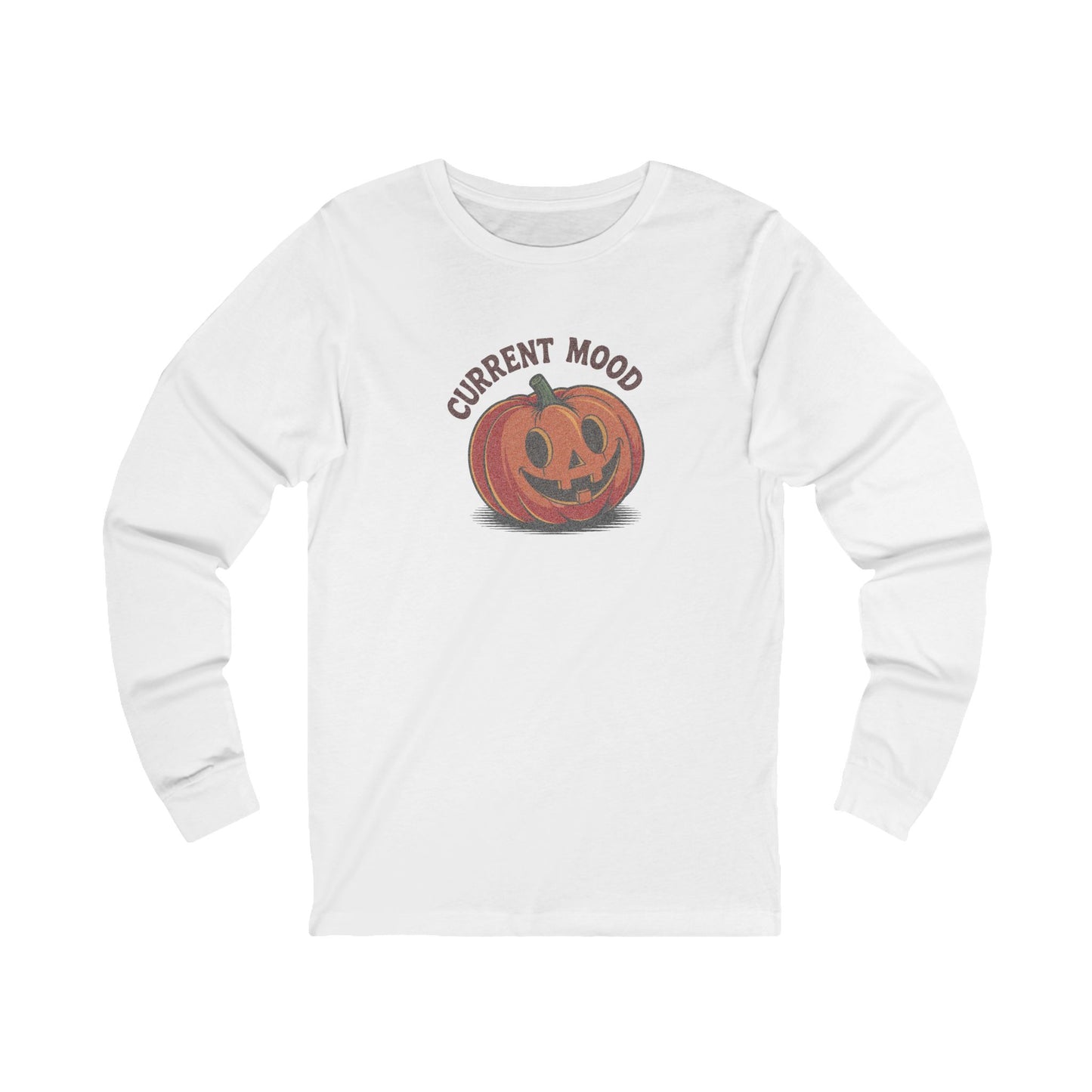 Current Mood (Cute Pumpkin) — Retro Halloween Long Sleeve (Light)