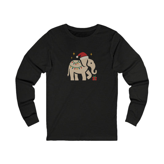 White Elephant Season — Retro Christmas Graphic Long Sleeve (Dark)