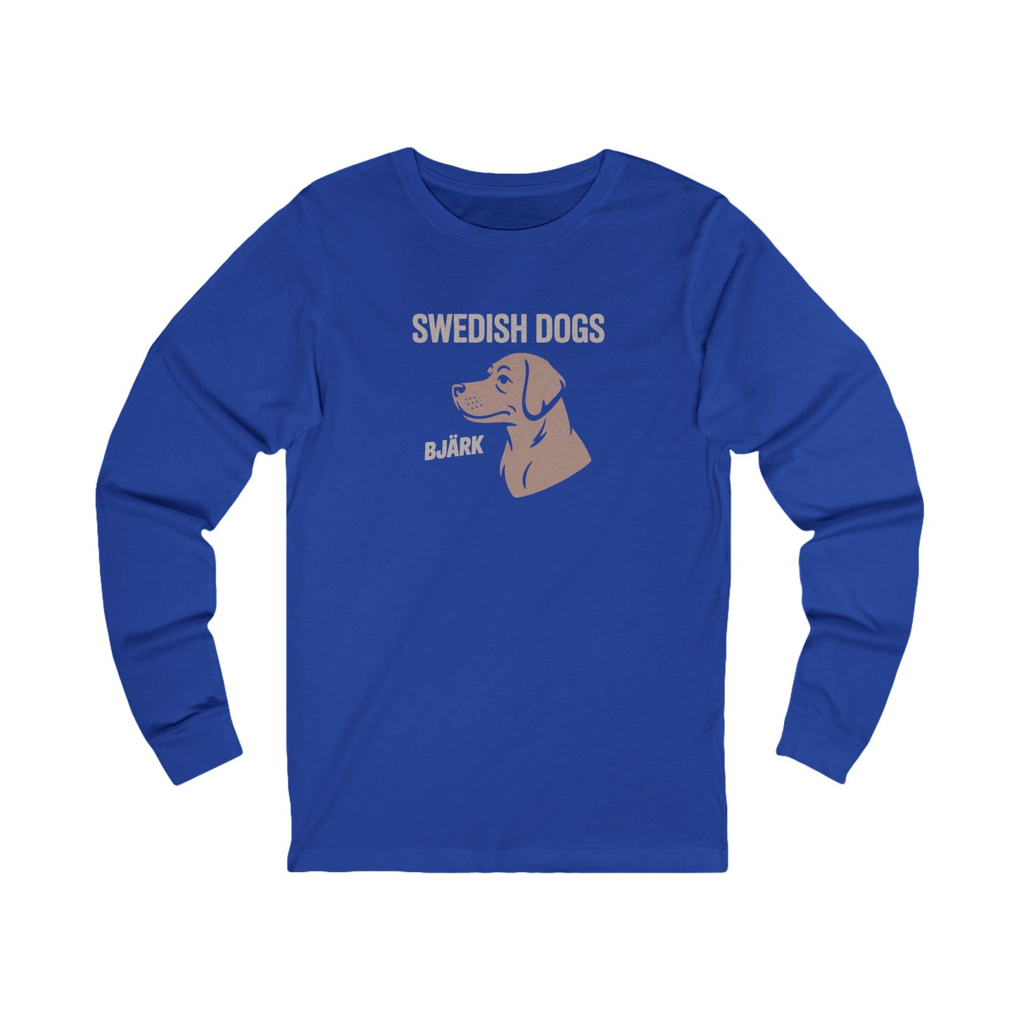 His Bjärk Is Worse Than His Bite – Minimalist Dog Pun Retro Long Sleeve (Dark)